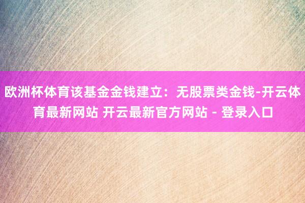 欧洲杯体育该基金金钱建立：无股票类金钱-开云体育最新网站 开云最新官方网站 - 登录入口