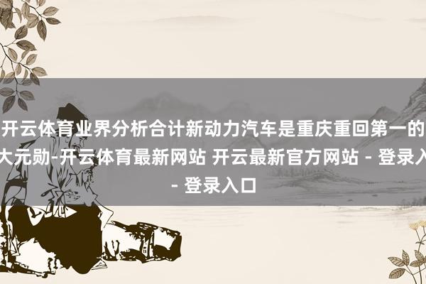 开云体育业界分析合计新动力汽车是重庆重回第一的最大元勋-开云体育最新网站 开云最新官方网站 - 登录入口