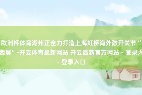 欧洲杯体育湖州正全力打造上海虹桥海外敞开关节“金西翼”-开云体育最新网站 开云最新官方网站 - 登录入口