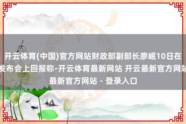 开云体育(中国)官方网站财政部副部长廖岷10日在国新办新闻发布会上回报称-开云体育最新网站 开云最新官方网站 - 登录入口