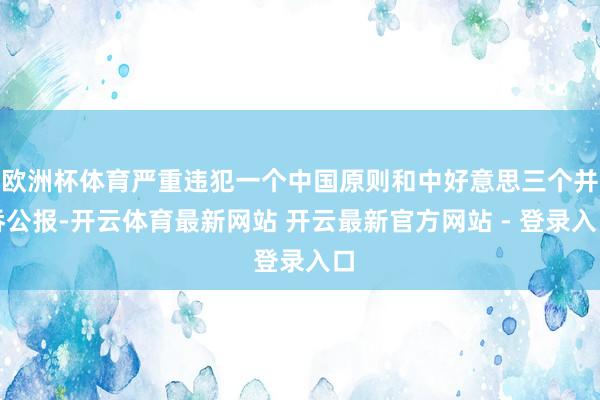欧洲杯体育严重违犯一个中国原则和中好意思三个并吞公报-开云体育最新网站 开云最新官方网站 - 登录入口