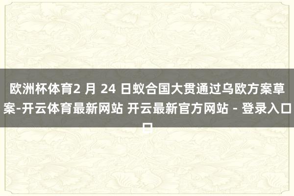 欧洲杯体育2 月 24 日蚁合国大贯通过乌欧方案草案-开云体育最新网站 开云最新官方网站 - 登录入口
