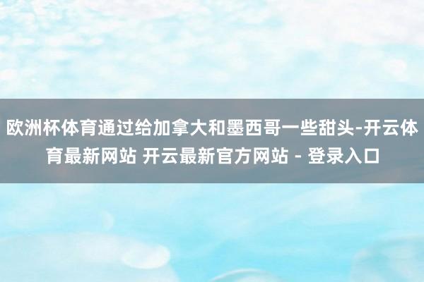 欧洲杯体育通过给加拿大和墨西哥一些甜头-开云体育最新网站 开云最新官方网站 - 登录入口