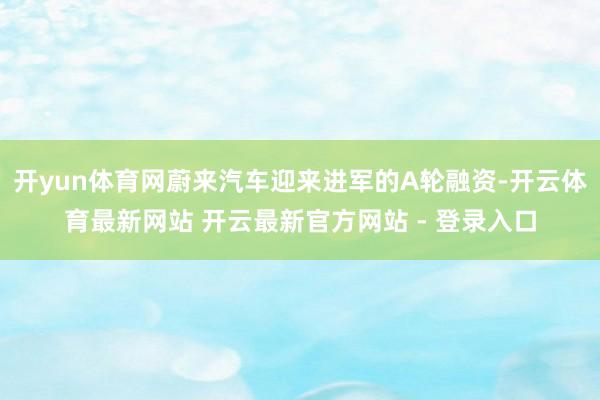 开yun体育网蔚来汽车迎来进军的A轮融资-开云体育最新网站 开云最新官方网站 - 登录入口