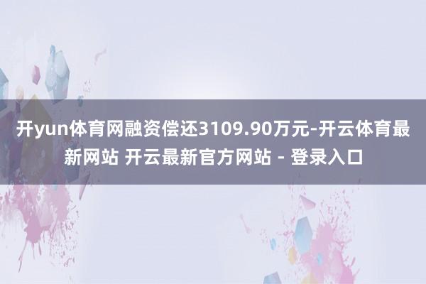 开yun体育网融资偿还3109.90万元-开云体育最新网站 开云最新官方网站 - 登录入口