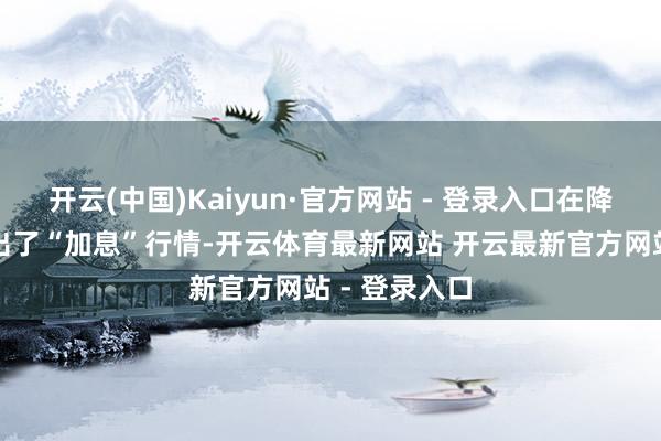 开云(中国)Kaiyun·官方网站 - 登录入口在降息环境中走出了“加息”行情-开云体育最新网站 开云最新官方网站 - 登录入口