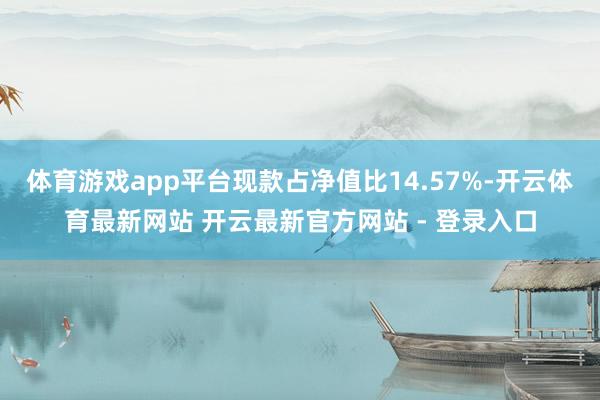 体育游戏app平台现款占净值比14.57%-开云体育最新网站 开云最新官方网站 - 登录入口
