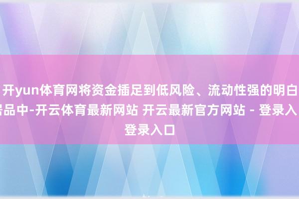 开yun体育网将资金插足到低风险、流动性强的明白居品中-开云体育最新网站 开云最新官方网站 - 登录入口