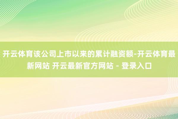 开云体育该公司上市以来的累计融资额-开云体育最新网站 开云最新官方网站 - 登录入口
