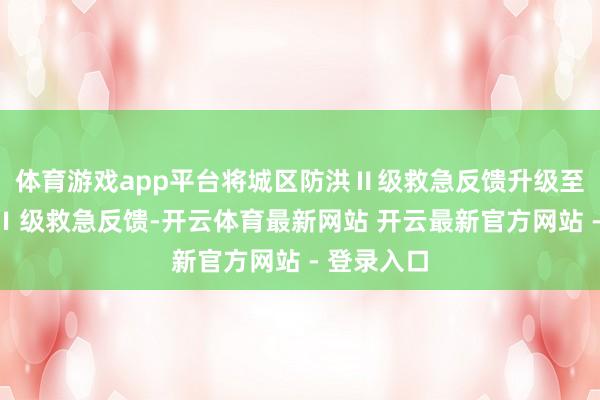 体育游戏app平台将城区防洪Ⅱ级救急反馈升级至城区防洪Ⅰ级救急反馈-开云体育最新网站 开云最新官方网站 - 登录入口