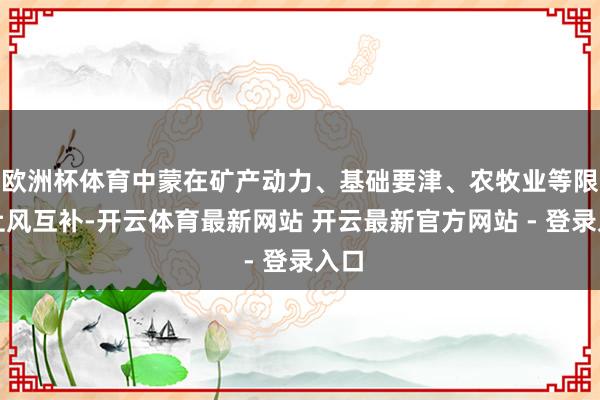 欧洲杯体育中蒙在矿产动力、基础要津、农牧业等限度上风互补-开云体育最新网站 开云最新官方网站 - 登录入口