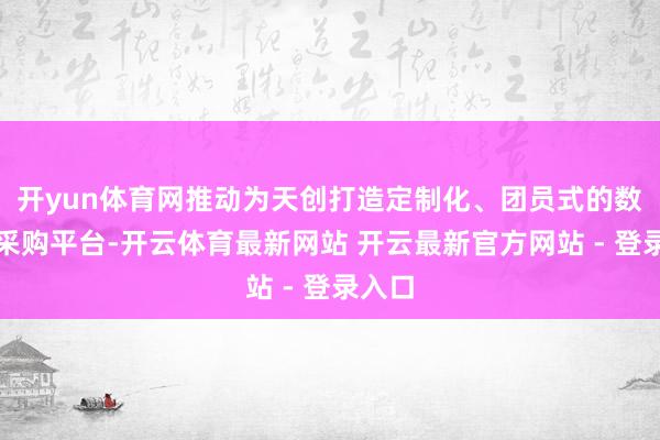 开yun体育网推动为天创打造定制化、团员式的数字化采购平台-开云体育最新网站 开云最新官方网站 - 登录入口
